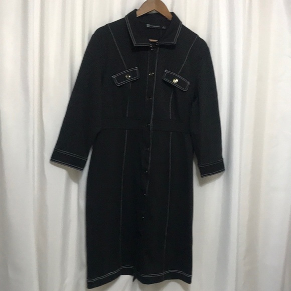 NWT New York & Co. Top Stitch Sheath Dress Sz Large - Picture 3 of 12